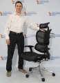 Ортопедическое кресло руководителя HFYM 01 Черная сетка/черный каркас