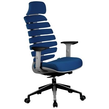 Офисное кресло Riva Chair SHARK Синяя ткань